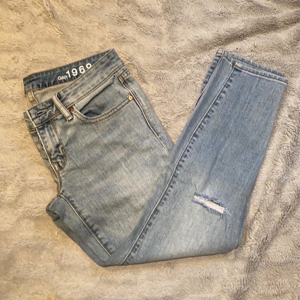 Gap always skinny light denim jeans.